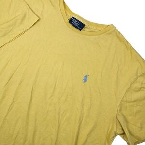Polo Ralph Lauren T-Shirt Mens M Yellow Cotton Short Sleeve Pony Logo Casual Top